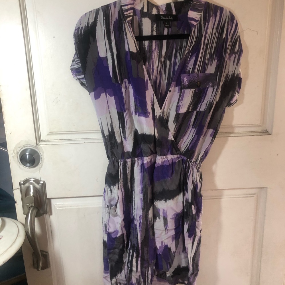 PURPLE BUTTON UP DRESS